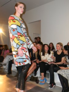 Mink coat at Fendi show at Baldwin Gallery
