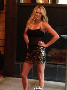 Heidi Hat gold confetti sequin mini-skirt