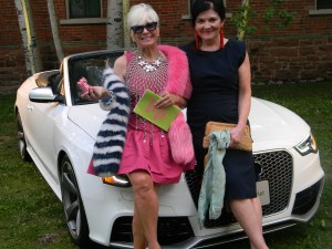 Artist Shari Applebaum and Aspen Magazine Publisher, Janet O'Grady, in front of the Audi