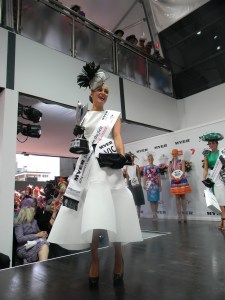 Brodie Worrell, winner of 2014 Myer Fashion on the Field Racewear competition.  