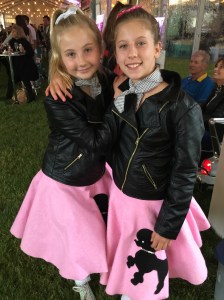 Stella and Lexi in their poodle skirts. 
